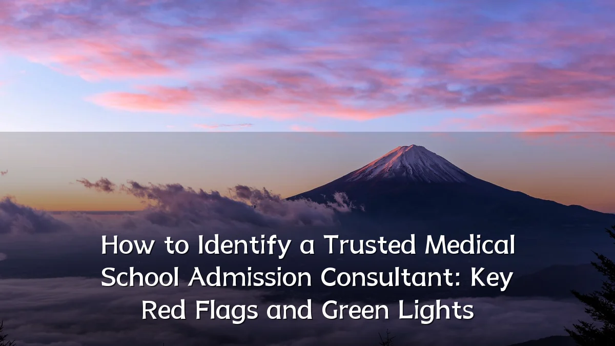 How to Identify a Trusted Medical School Admission Consultant: Key Red Flags and Green Lights