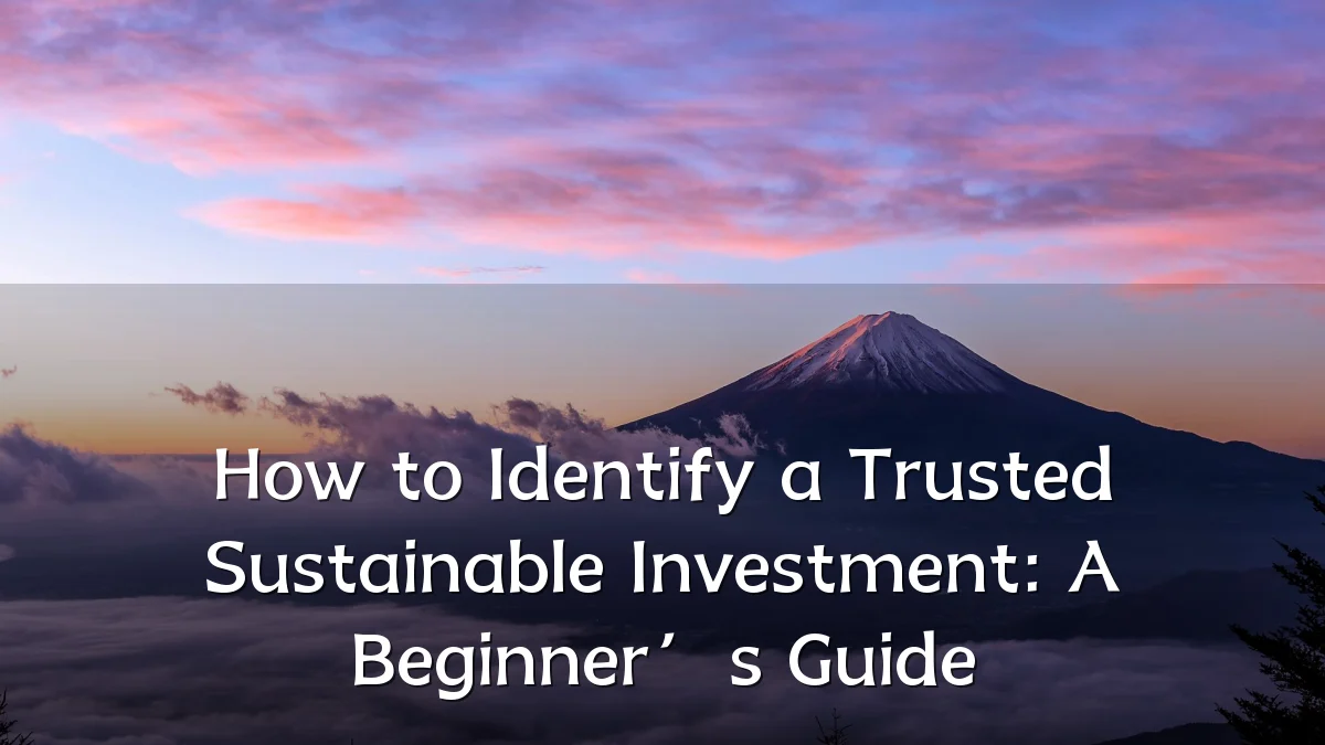 How to Identify a Trusted Sustainable Investment: A Beginner’s Guide