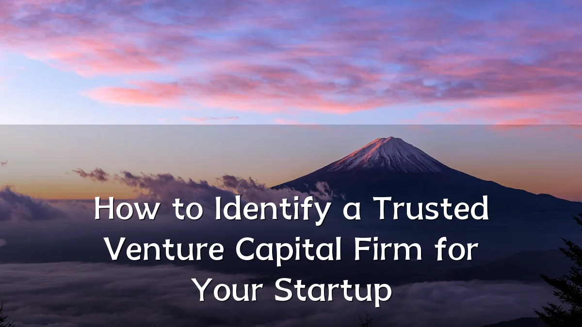 How to Identify a Trusted Venture Capital Firm for Your Startup