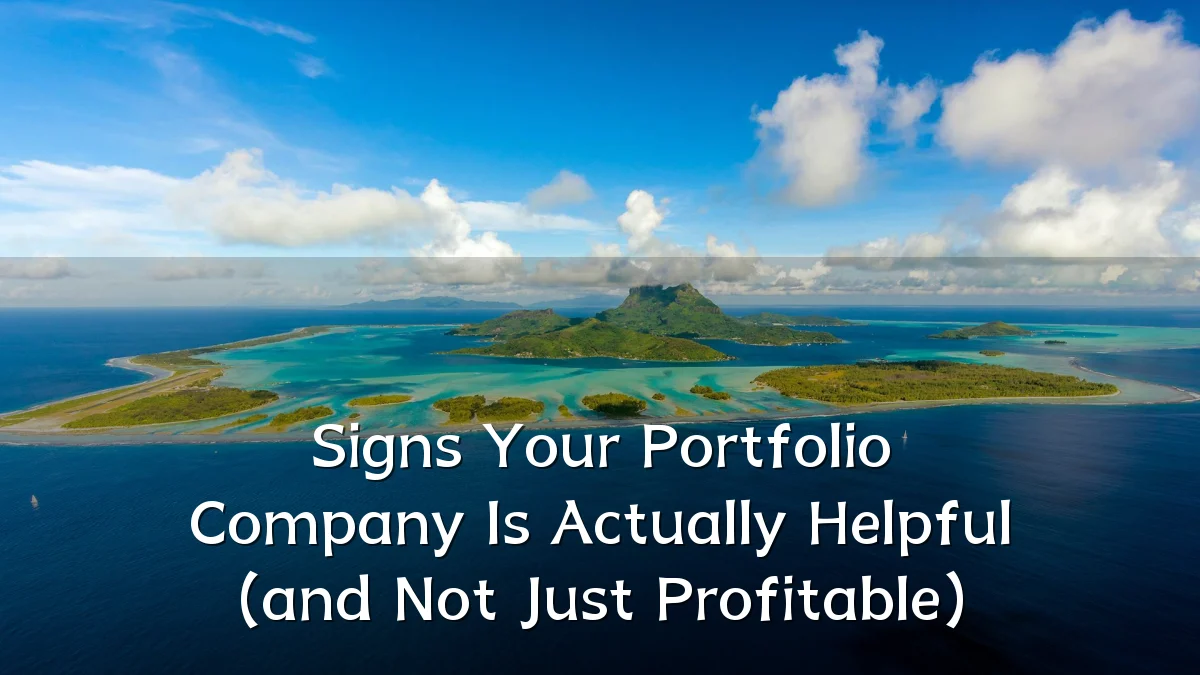 Signs Your Portfolio Company Is Actually Helpful (and Not Just Profitable)